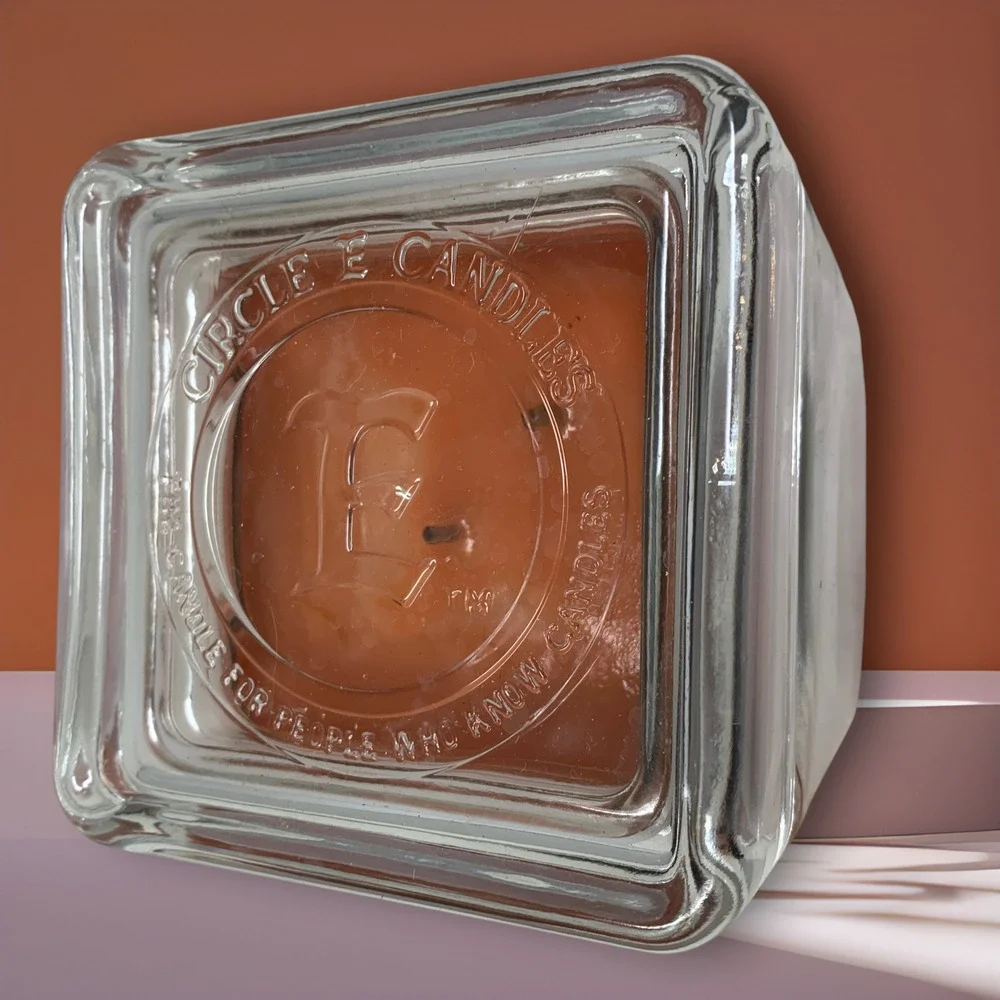 NEW Circle E Wine & Roses 40 oz Candle Square Jar 220 Hour 2 Wick Texas HTF